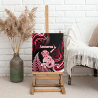 New Zealand Maori Taniwha Canvas Wall Art Silver Fern Red Version