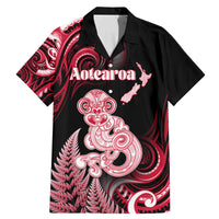 Personalised New Zealand Maori Taniwha Family Matching Mermaid Dress and Hawaiian Shirt Silver Fern Red Version