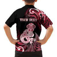 Personalised New Zealand Maori Taniwha Hawaiian Shirt Silver Fern Red Version LT05 - Polynesian Pride