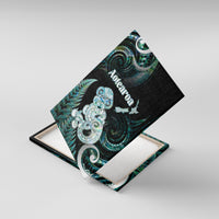 New Zealand Maori Taniwha Canvas Wall Art Silver Fern Paua Shell Version