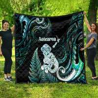 New Zealand Maori Taniwha Quilt Silver Fern Paua Shell Version LT05 - Polynesian Pride