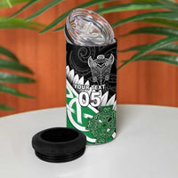 New Zealand And Ireland Rugby Custom 4 in 1 Can Cooler Tumbler Silver Fern With Celtic Cross