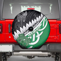 New Zealand And Ireland Rugby Spare Tire Cover Silver Fern With Celtic Cross