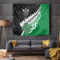 New Zealand And Ireland Rugby Tapestry Silver Fern With Celtic Cross