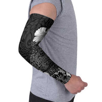 Hawaii Hibiscus With Black Polynesian Pattern Arm Sleeves - Polynesian Pride