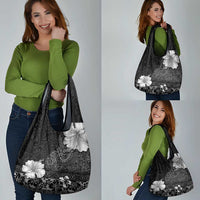 Hawaii Hibiscus With Black Polynesian Pattern Grocery Bag