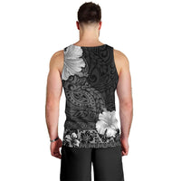 Hawaii Hibiscus With Black Polynesian Pattern Men Tank Top