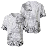 Hawaii Hibiscus With White Polynesian Pattern Baseball Jersey