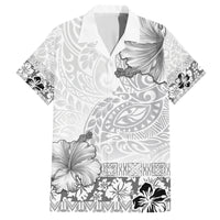 Hawaii Hibiscus With White Polynesian Pattern Hawaiian Shirt LT05 White - Polynesian Pride