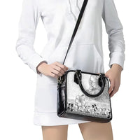 Hawaii Hibiscus With White Polynesian Pattern Shoulder Handbag