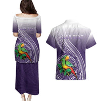 Personalized Manua High School Couples Matching Puletasi and Hawaiian Shirt Polynesian Tribal Pattern