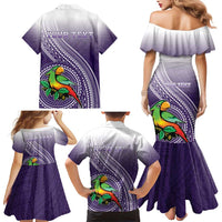 Personalized Manua High School Family Matching Mermaid Dress and Hawaiian Shirt Polynesian Tribal Pattern