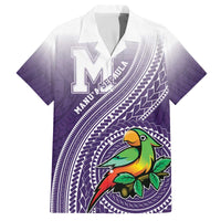 Personalized Manua High School Family Matching Off The Shoulder Long Sleeve Dress and Hawaiian Shirt Polynesian Tribal Pattern