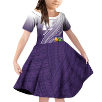 Personalized Manua High School Family Matching Off Shoulder Short Dress and Hawaiian Shirt Polynesian Tribal Pattern