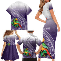 Personalized Manua High School Family Matching Short Sleeve Bodycon Dress and Hawaiian Shirt Polynesian Tribal Pattern