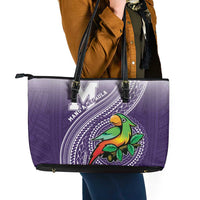 Manua High School Leather Tote Bag Polynesian Tribal Pattern