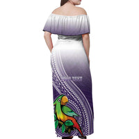 Personalized Manua High School Off Shoulder Maxi Dress Polynesian Tribal Pattern LT05 - Polynesian Pride