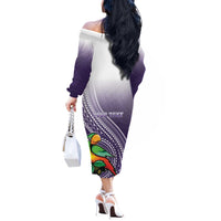 Personalized Manua High School Off The Shoulder Long Sleeve Dress Polynesian Tribal Pattern