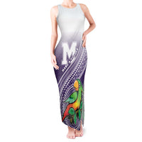Personalized Manua High School Tank Maxi Dress Polynesian Tribal Pattern