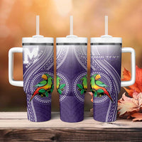 Personalized Manua High School Tumbler With Handle Polynesian Tribal Pattern