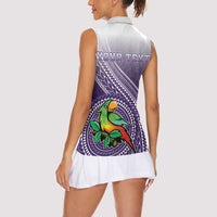 Personalized Manua High School Women Sleeveless Polo Shirt Polynesian Tribal Pattern LT05 - Polynesian Pride