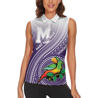 Personalized Manua High School Women Sleeveless Polo Shirt Polynesian Tribal Pattern LT05 - Polynesian Pride