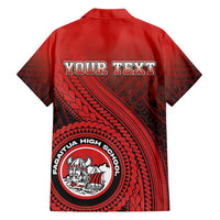 Personalized Fagaitua High School Family Matching Short Sleeve Bodycon Dress and Hawaiian Shirt Polynesian Tribal Pattern