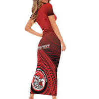 Personalized Fagaitua High School Family Matching Short Sleeve Bodycon Dress and Hawaiian Shirt Polynesian Tribal Pattern