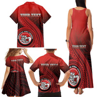 Personalized Fagaitua High School Family Matching Tank Maxi Dress and Hawaiian Shirt Polynesian Tribal Pattern
