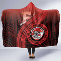 Fagaitua High School Hooded Blanket Polynesian Tribal Pattern LT05 One Size Red - Polynesian Pride