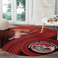 Fagaitua High School Round Carpet Polynesian Tribal Pattern