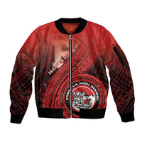 Personalized Fagaitua High School Sleeve Zip Bomber Jacket Polynesian Tribal Pattern