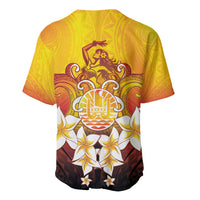 Tahiti Heiva Festival Baseball Jersey Tahitian Vahine Plumeria Flowers