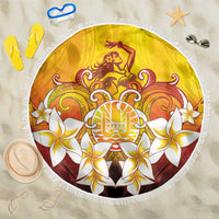 Tahiti Heiva Festival Beach Blanket Tahitian Vahine Plumeria Flowers