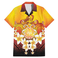 Tahiti Heiva Festival Family Matching Mermaid Dress and Hawaiian Shirt Tahitian Vahine Plumeria Flowers