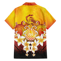 Tahiti Heiva Festival Family Matching Short Sleeve Bodycon Dress and Hawaiian Shirt Tahitian Vahine Plumeria Flowers