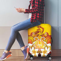 Tahiti Heiva Festival Luggage Cover Tahitian Vahine Plumeria Flowers