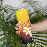 Tahiti Heiva Festival Skinny Tumbler Tahitian Vahine Plumeria Flowers