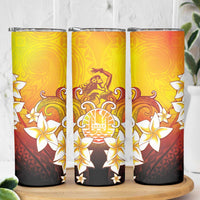 Tahiti Heiva Festival Skinny Tumbler Tahitian Vahine Plumeria Flowers