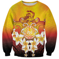 Tahiti Heiva Festival Sweatshirt Tahitian Vahine Plumeria Flowers LT05 Unisex Yellow - Polynesian Pride
