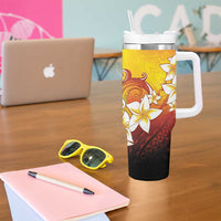 Tahiti Heiva Festival Tumbler With Handle Tahitian Vahine Plumeria Flowers