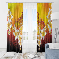 Tahiti Heiva Festival Window Curtain Tahitian Vahine Plumeria Flowers
