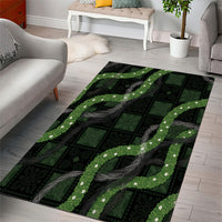 Hawaiian Quilt Area Rug Pele Hair Hinahina Lei Black Version LT05 - Polynesian Pride