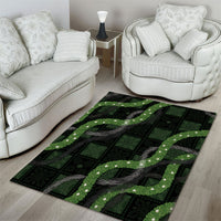 Hawaiian Quilt Area Rug Pele Hair Hinahina Lei Black Version LT05 - Polynesian Pride