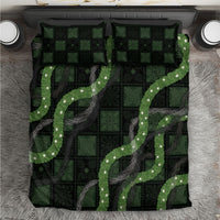 Hawaiian Quilt Bedding Set Pele Hair Hinahina Lei Black Version