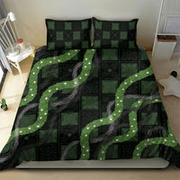 Hawaiian Quilt Bedding Set Pele Hair Hinahina Lei Black Version