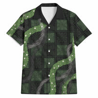 Hawaiian Quilt Hawaiian Shirt Pele Hair Hinahina Lei Black Version LT05 Black - Polynesian Pride