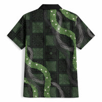 Hawaiian Quilt Hawaiian Shirt Pele Hair Hinahina Lei Black Version LT05 - Polynesian Pride