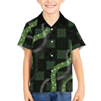 Hawaiian Quilt Hawaiian Shirt Pele Hair Hinahina Lei Black Version LT05 - Polynesian Pride