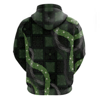 Hawaiian Quilt Hoodie Pele Hair Hinahina Lei Black Version LT05 - Polynesian Pride